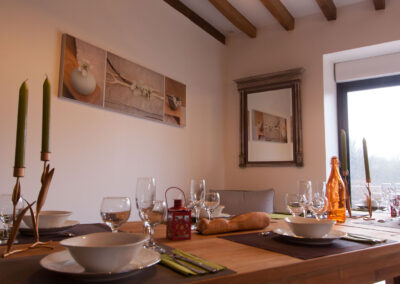 Salle à manger du gîte Les Prunier en Sologne Domaine des Mercier