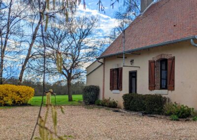 Terrasse du gîte des Hortensias en Sologne